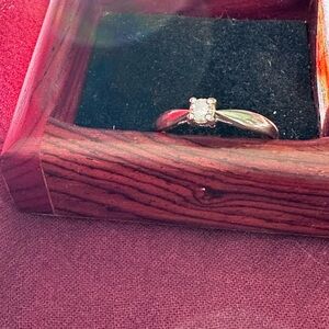 Diamond & 10k White Gold Ring Size 6